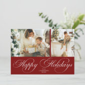 Trendy Elegant Family Photo Collage Christmas シーズンカード (スタンド正面)