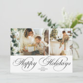 Trendy Elegant Family Photo Collage Christmas シーズンカード (スタンド正面)