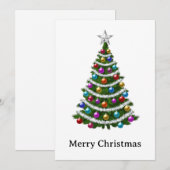 Trendy Elegant Modern Non Photo Christmas Tree シーズンカード (正面/裏面)