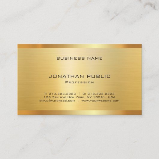 Trendy Elegant Modern QR Code Gold Luxury Silk 名刺 (正面)