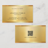 Trendy Elegant Modern QR Code Gold Luxury Silk 名刺 (正面/裏面)