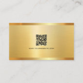 Trendy Elegant Modern QR Code Gold Luxury Silk 名刺 (裏面)