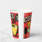 Trendy elegant rustic coffee lovers red  紙コップ (右)