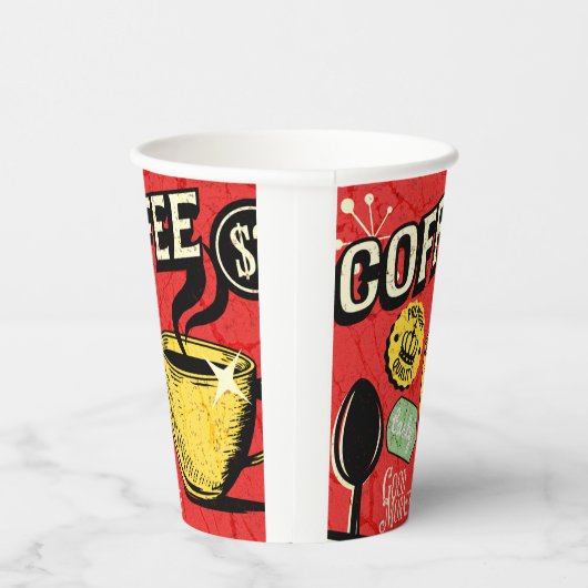 Trendy elegant rustic coffee lovers red  紙コップ (右)