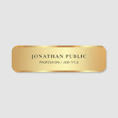 Trendy Elegant Template Gold Glamour Luxury 名札 (正面)