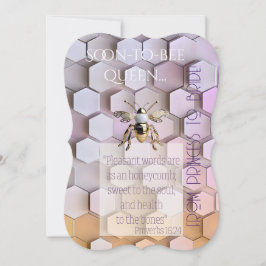 Trendy Faith Mauve Yellow Modern Hive Gold Bee  招待状