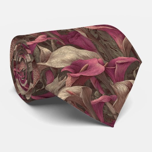 Trendy Fathers Day Gift Calla Lilies Floral ネクタイ (ロール)