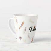 Trendy Feathers Luxury Boho Collection カフェラテマグ (左アングル)