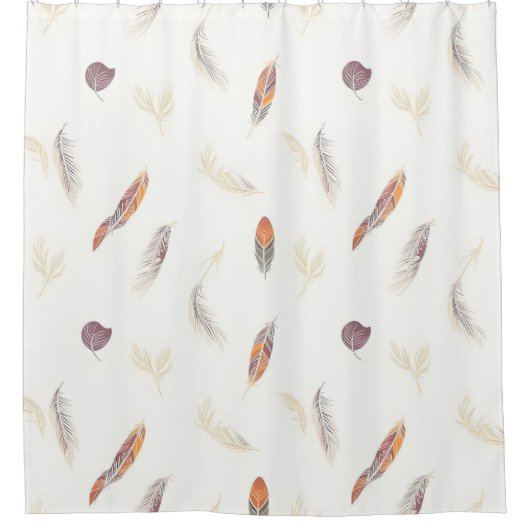 Trendy Feathers Luxury Boho Collection シャワーカーテン (正面)