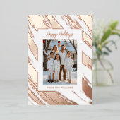 Trendy Foil Christmas Card Template Holiday White 箔シーズンカード (立ち正面)
