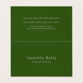 Trendy Forest Green Color Plain Unique Stylish 名刺 (外部フラット)