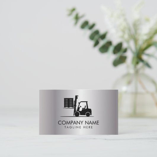 Trendy Forklift, Logisitcs - Professional Silver 名刺 (スタンド正面)