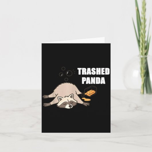 Trendy Funny Trashed Panda Drunk Raccoon Lovers Me カード (正面)