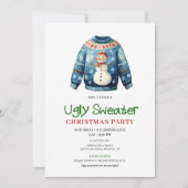 Trendy Funny Ugly Sweater Holiday Invitation 招待状 (正面)