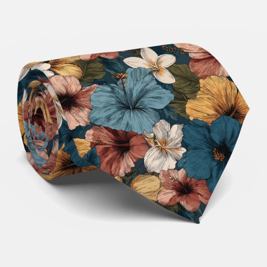 Trendy Gifts For Him Tropical Floral ネクタイ (ロール)