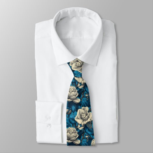 Trendy Gifts For Men Gardenias Floral ネクタイ (タイ)