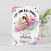 Trendy Girls Gymnast Gymnastics Birthday Party     招待状 (スタンド正面)