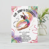 Trendy Girls Gymnast Gymnastics Birthday Party     招待状 (スタンド正面)