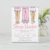 Trendy Girls Tween Pajama Sleep Under | PJ Party  招待状 (スタンド正面)