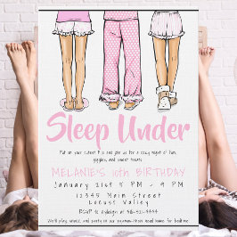 Trendy Girls Tween Pajama Sleep Under | PJ Party  招待状