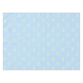Trendy Girly Blue & Yellow Bow Pattern Spring テーブルクロス (正面(横))