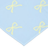 Trendy Girly Blue & Yellow Bow Pattern Spring テーブルクロス (アングル)