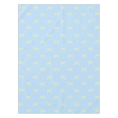Trendy Girly Blue & Yellow Bow Pattern Spring テーブルクロス (正面)