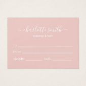 Trendy Girly Blush Pink Business Gift Certificate (裏面)
