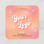 Trendy Girly Peach Lash Extensions Aftercare Cards スクエア名刺 (正面)