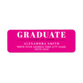 Trendy Girly Pink White Formal School Graduation ラベル (正面)