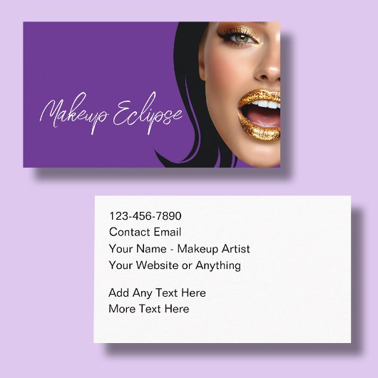 Trendy Glitzy Makeup Artist Business Cards 名刺