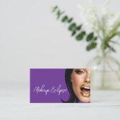 Trendy Glitzy Makeup Artist Business Cards 名刺 (スタンド正面)