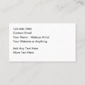 Trendy Glitzy Makeup Artist Business Cards 名刺 (裏面)