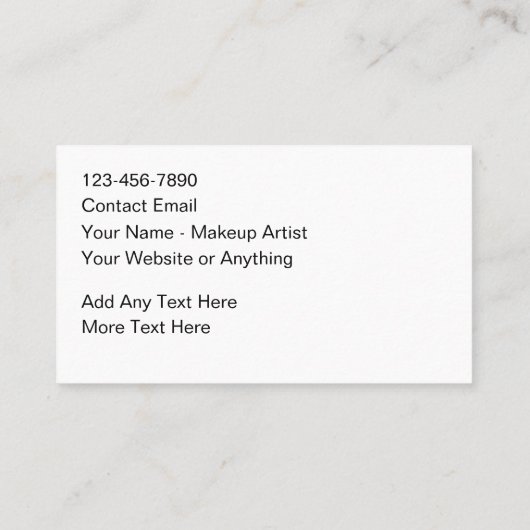 Trendy Glitzy Makeup Artist Business Cards 名刺 (裏面)