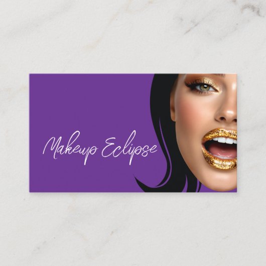 Trendy Glitzy Makeup Artist Business Cards 名刺 (正面)