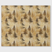 Trendy Gold & Bronze Metallic Christmas Tree  ラッピングペーパー (フラット)