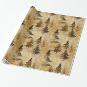 Trendy Gold & Bronze Metallic Christmas Tree  ラッピングペーパー (アンロールド)