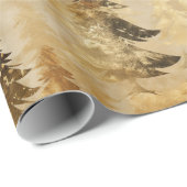 Trendy Gold & Bronze Metallic Christmas Tree  ラッピングペーパー (ロールコーナー)