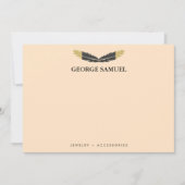 Trendy Gold Dipped Boho Feather Designer Pink ノートカード (正面)