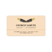 Trendy Gold Dipped Boho Feather Designer Pink  ラベル (正面)