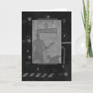trendy grandson birthday card modern design カード