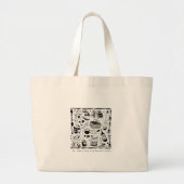  Trendy graphic print black and white tote bag ラージトートバッグ (正面)