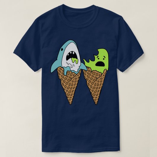 Trendy Graphic Shark Bite Ice Cream Cones Tシャツ (デザイン正面)