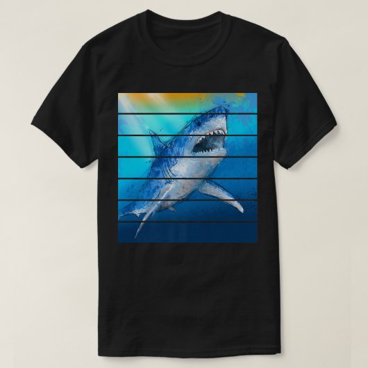 Trendy Graphic Shark Photo Panels Tシャツ (デザイン正面)
