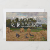 Trendy Grateful and Thankful Harvest with Turkey シーズンカード (正面)