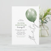 Trendy Green Balloon 30th Birthday 招待状 (スタンド正面)