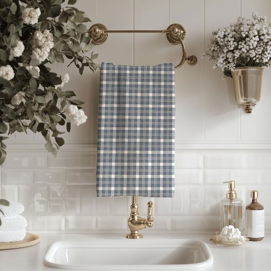 Trendy Grey Plaid Tartan Towels Sleek Subtle Look バスタオルセット