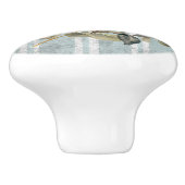 Trendy grunge stripes Frenchy artwork Floral セラミックノブ (側面)