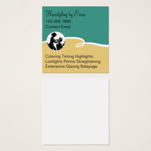 Trendy Hairstylist Unique Business Profile Cards (正面&裏面)