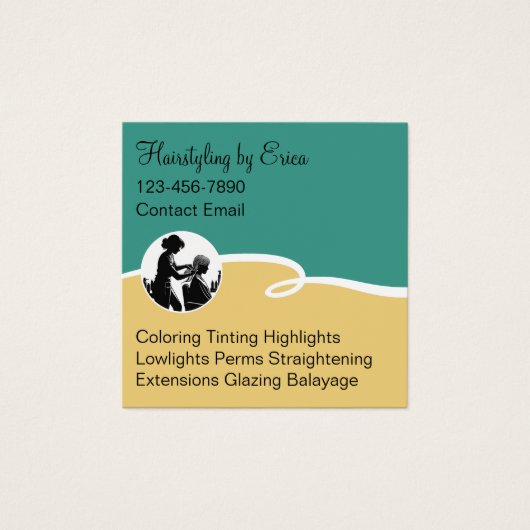 Trendy Hairstylist Unique Business Profile Cards (正面)